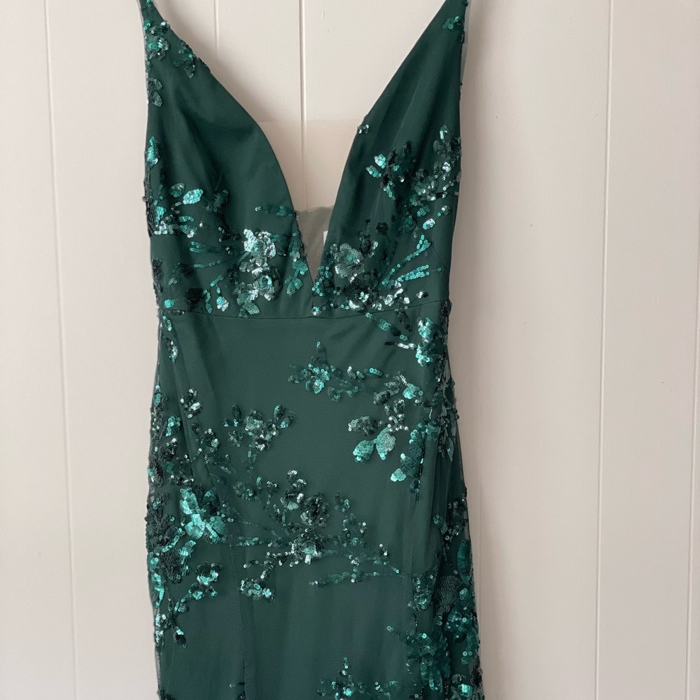 Marchesa Notte Bridesmaid Emerald Green Sequin Dress